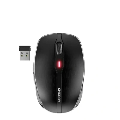 Image de CHERRY MW 8C ADVANCED Souris ergonomique optique 6 boutons sans fil 2.4 GHz Bluetooth 4.0 récepteur USB noir