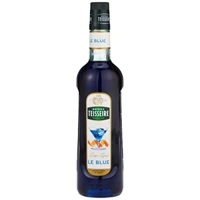 Afbeelding van Curacao Le Blue Mathieu Teisseire siroop, voor dranken, cocktails, mocktails, smoothies, fruitpunches, frisdrank, limonades, fles van 70 cl