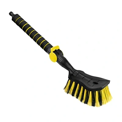 Afbeelding van ToM PaR Wasborstel I Waterborstel Autowasborstel met wateraansluiting Snelontgrendeling voor de waterklep Dicht op elkaar geplaatste borstelharen Comfortabele grip Lengte: 54 cm Geel