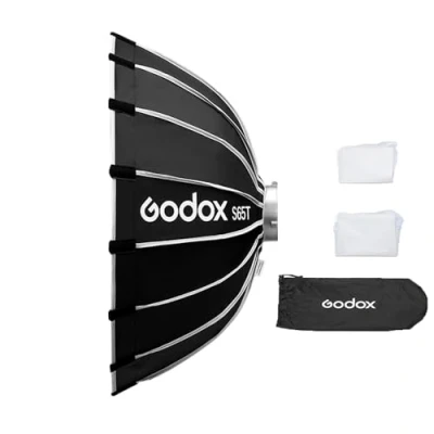 Afbeelding van Godox S65T Opvouwbare en afneembare lichtbak met standaard Bowen diffusers voor fotografie, Speedlite, Studio Flash, Monolight 65 cm
