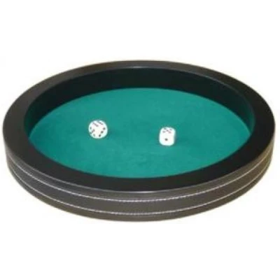 Afbeelding van Hot games Dobbelpiste zwart 28cm met 5 dobbelstenen