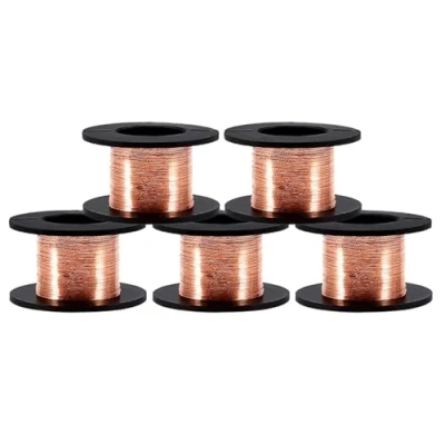 Afbeelding van Geëmailleerde koperdraad, 5 stuks 0,1 mm diameter magnetische wikkeldraad spoel, 12 m lengte voor het maken van elektromagnetische motor model metaaldraad