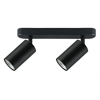 Afbeelding van Maclean MCE452 B plafondspot, 2 vlammen, x GU10, fitting voor led en halogeenlampen tot 35 W, plafondlamp, wandlamp, 55 100 mm, draaibaar, draaibaar (2 vlammen zonder lampen, zwart)