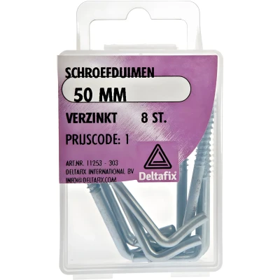 Afbeelding van Deltafix Schroefduimen verzinkt 50 mm 8 stuks