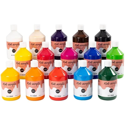 Afbeelding van A color acrylverf, kleuren assorti, 01 glossy, 15x500 ml