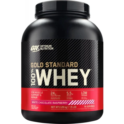 Afbeelding van Optimum Nutrition 100% Whey Gold Standard 2270gr White Choco Raspberry