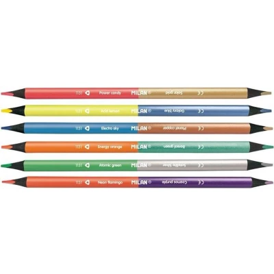 Afbeelding van Kredki Bicolor Neon Metalizowane 12 kleuren