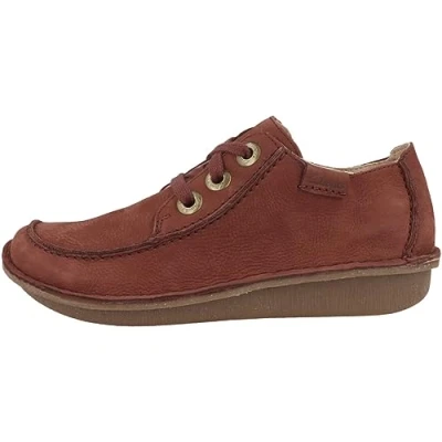 Afbeelding van Clarks Originals Funny Dream Sportieve veterschoenen, Dames, Maat: 38, Rot Leer