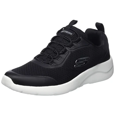Afbeelding van Skechers 894133 BBK, herensneakers, Zwart Mesh Synthetisch Wit Trim