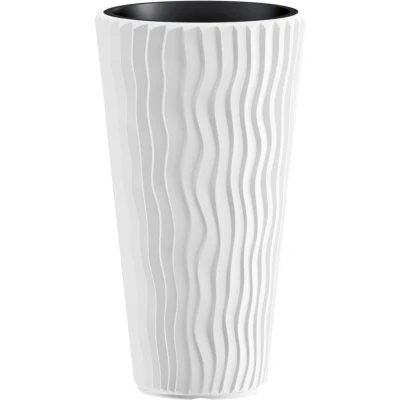 Afbeelding van Bloempot Buiten Hoog Rond Sandy Slim 30cm WIT Prosperplast