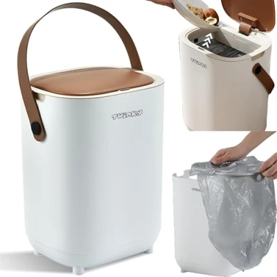 Afbeelding van Twinky® Luieremmer 15 Liter Inhoud Geurvrije Luier Emmer met Hygiënesensor Ruimte voor 30 Luiers Duurzaam &amp; Stijlvol Bruin