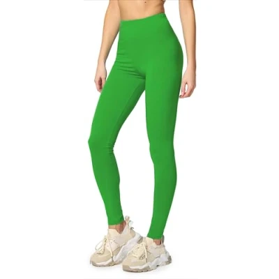 Afbeelding van Merry Style MS MS10 198 LE Dames Leggings Sport Vrijetijdsbroek Lang Katoen Sporbroek Yogabroek Groen XL