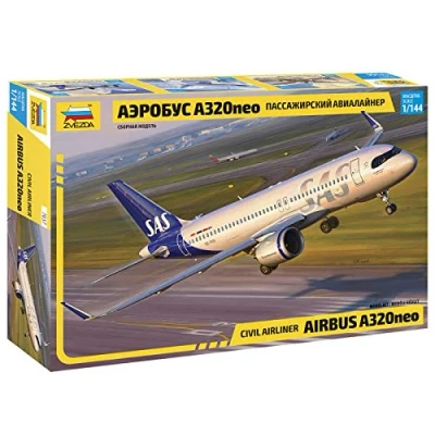 Afbeelding van 1:144 Zvezda 7037 Civil Airliner Airbus A320neo Plastic Modelbouwpakket