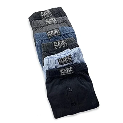 Afbeelding van 6 paar herenboxershorts, katoen, rijke knopen, boxershorts, maat S 6XL, Effen