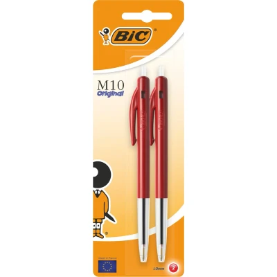 Afbeelding van Balpen Bic M10 medium rood bister à 2 stuks