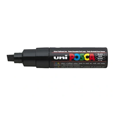 Image de Marqueur posca pc8k large biseautée noir (x6)