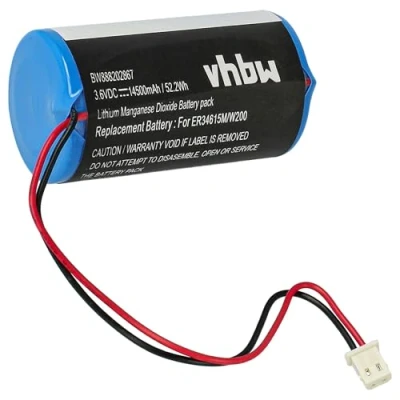 Afbeelding van vhbw Batterij vervangt Visonic U ER34615M/W200 voor installatie alarm, alarmsysteem (14500 mAh, 3,6 V, Li SOCl2)