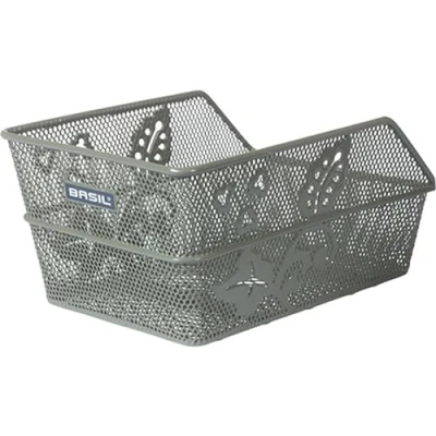 Afbeelding van Fietsmand Basil Cento S FM Flower met vaste montage 31 x 21 9 cm olijfgroen