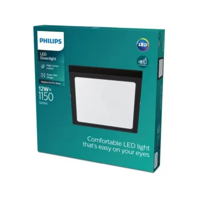 Afbeelding van Philips Magneos plafondlamp zwart vierkant klein