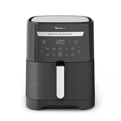 Image de Moulinex Easy Fry XXL EZ8018 Friteuse à air 2 en 1 pour frire ou griller avec peu sans huile, écran numérique tactile, 8 programmes, repas sains, grande capacité, jusqu&#039;à personnes 6,5 l