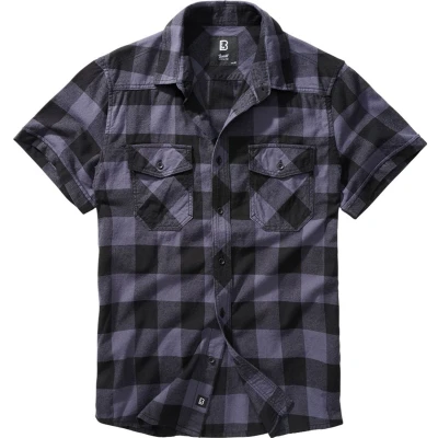 Afbeelding van Brandit Checkshirthalfsleeve Overhemd, Heren, Maat: XL, Blackgrey