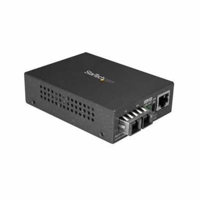 Image de StarTech.com Convertisseur de média Gigabit Ethernet fibre optique SC monomode 1000Base LX 10 km (MCMGBSCSM10) à GigE plus 100Base TX T RJ 45 / mode unique