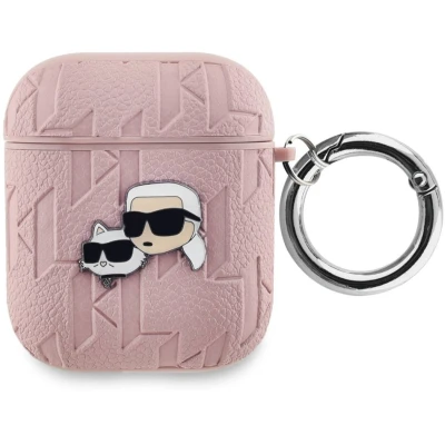 Afbeelding van Karl Lagerfeld Monogram &amp; Choupette Hoofdhoes voor AirPods 1/2 roze