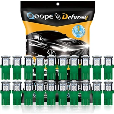 Afbeelding van Defvnsy 194 168 T10 W5W 501 led lamp, voor lampen auto koepellampen, kentekenplaat, dashboard, kofferbak, lezen, groene binnenlamp 12 V met 5050 5SMD licht (20 stuks)
