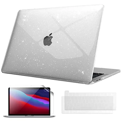Afbeelding van Fintie hoes compatibel met MacBook Pro 13 inch M2/M1 (2022 2016) A2338/A2289/A2251/A2159/A1989/A1706/A1708 harde + toetsenbordhoezen displaybeschermfolie transparant (glitter)