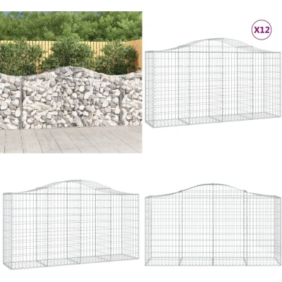 Afbeelding van VidaXL Schanskorven 12 st gewelfd 200x50x100/120 cm ijzer
