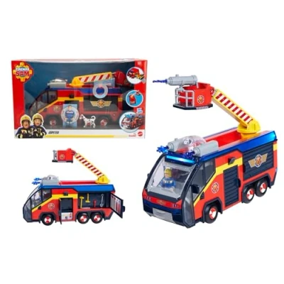 Image de Sam Le Pompier Camion De Jupiter 2 Figurines Sons Et Lumieres Plusieurs Accessoires 3 Piles Incluses