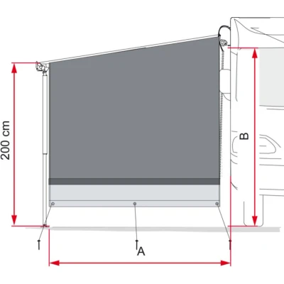Afbeelding van Fiamma F45 F80s Side Block Zijwand Grijs Luifels Accessoires