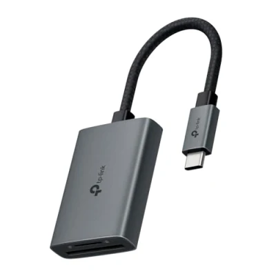 Afbeelding van TP Link SD geheugenkaartlezer, USB C naar en microSD tot 2 TB, 3.0, UHS I 200 MB/s, gelijktijdig lezen schrijven van twee kaarten, UA430C