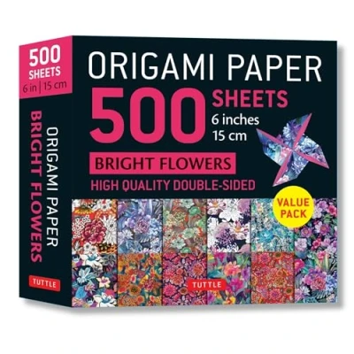 Afbeelding van Origami Paper 500 sheets Bright Flowers 6&quot; (15 cm)