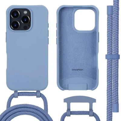 Afbeelding van imoshion Hoesje Geschikt voor iPhone 16 Pro met koord Color Backcover afneembaar MagSafe blauw