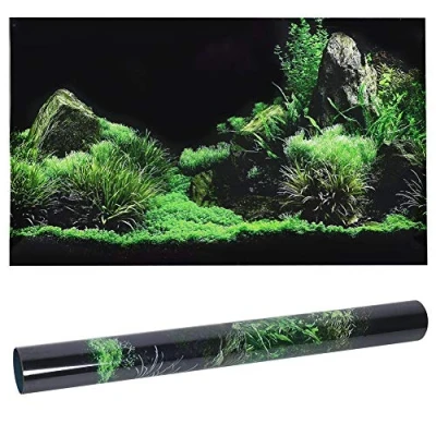 Afbeelding van 3D effect Gras Water Achtergrond Poster Sticker Reptiel Terrarium Aquarium Vis Tank Muursticker Onderwater PVC (61 x 30 cm)