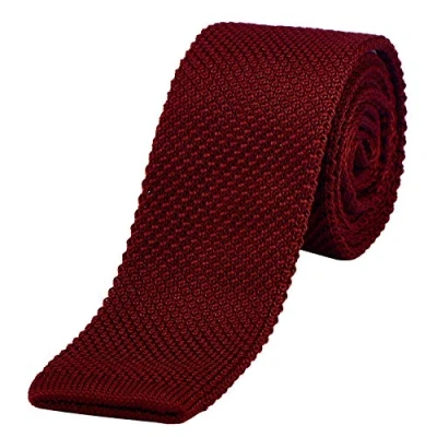 Afbeelding van DonDon fijne gebreide stropdas 5 cm, Donkere rode kleur