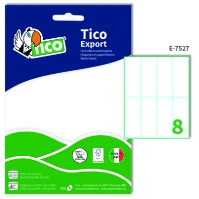 Afbeelding van Tico E 7527 etiket Wit Rechthoek Permanent 80 stuk(s)