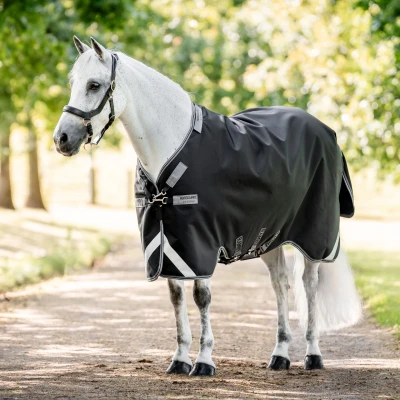 Image de Rambo by Horseware Chemise Turnout 1680D 50g Noir/Thunderstorm Grey/SilverVendu par Agradi