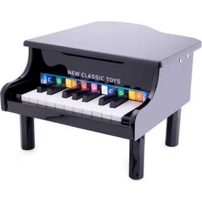 Afbeelding van New Classic Toys Beginnersinstrument zwarte staart piano met muziekboek, 150, zwart, groot