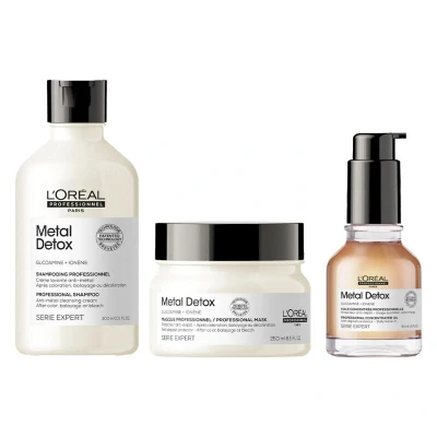 Afbeelding van L&#039;Oréal Serie Expert Metal Detox Shampoo 300ml + Mask 250ml Oil 50ml bundel/set/pakket