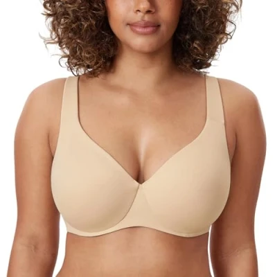 Afbeelding van DELIMIRA AISILIN Dames Plus Size Naadloze Minimizer BH, Lichte havermout