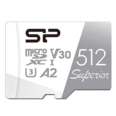 Afbeelding van Silicon Power 512GB MicroSD UHS I (U3), V30 4K A2, compatibel met GoPro Hero 9 High Speed kaart 512 GB adapter