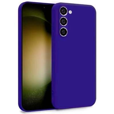 Afbeelding van MyGadget Siliconen hoes, compatibel met Samsung Galaxy S23, harde beschermhoes, schokbestendig, microvezelvoering, paars