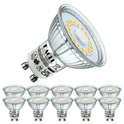 Afbeelding van EACLL GU10 LED Lamp Neutraal Wit, 5W Gelijk aan 65W Halogeenlampen, 10 pack, 4000K 495lm AC 230V Geen Flikkering Verlichting, Stralingshoek 120 Spot, Niet Dimbaar Reflectorlamp