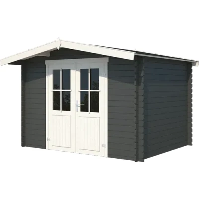 Afbeelding van Blokhut Baltimore 312x250 cm Carbon Grey wit Gecoat