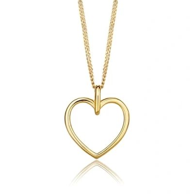 Afbeelding van Miore Gouden Harten Ketting Dames Verguld 18 Karaat Goud Halsketting 45 cm Roze Hart Handgemaakte Hoogwaardige Sieraden
