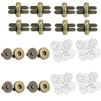 Afbeelding van 30 stuks magnetische drukknopen van metaal voor handtassen, naaien, knutselen, kleding, leer, 14 mm