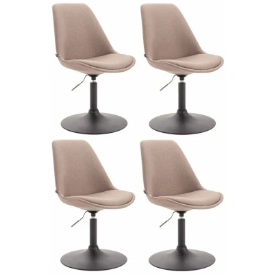 Image de CLP Lot de 4 Chaises salle à manger Maverick tissu avec pied trompette , Taupe/Noir