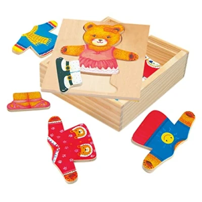 Afbeelding van Bino 88048 puzzel om aan te kleden Berta beer
